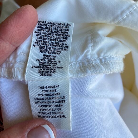 NWT - We The Free Crvy Lace Up Front Jeans in Ivory Size: 35 - Picture 6 of 7